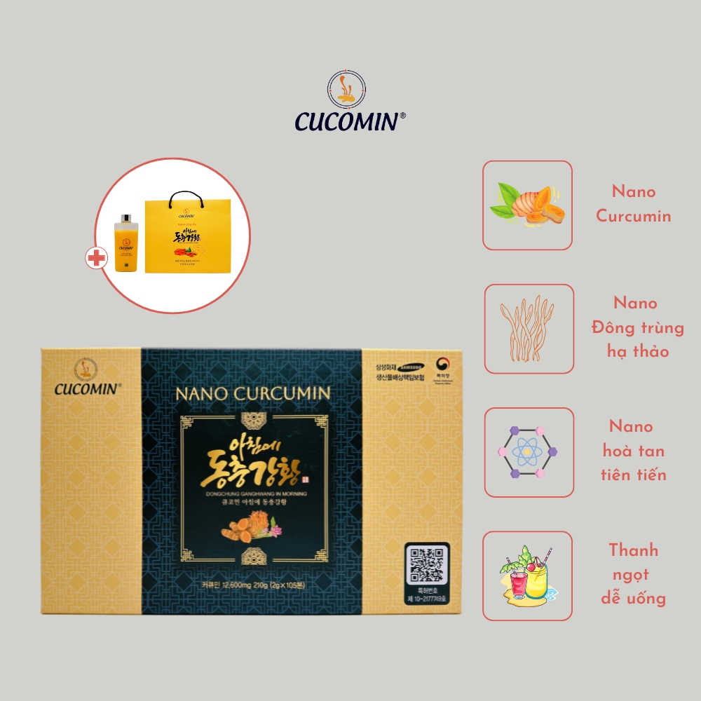 Tinh Chất Nghệ Nano Curcumin Nghệ Đông Trùng CUCOMIN Hàn Quốc Loại 105 Tuýp × 2g